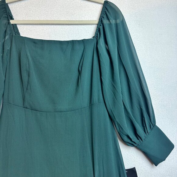 Lulus Absolutely Adored Maxi Dress Womens Small Green Chiffon Glam Wedding - Picture 6 of 13